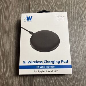 Just‎ Wireless Charge 10W Qi Wireless Charging Pad for Apple Android - Black